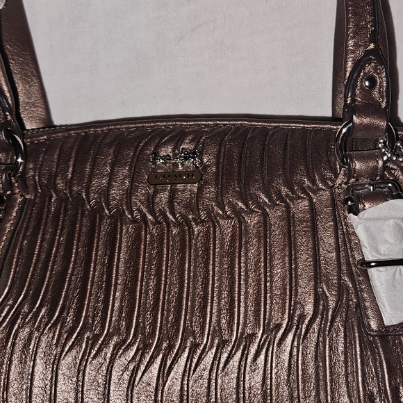 Coach Metallic Brown Shoulder Bag - Picture 3 of 9